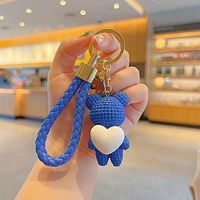 Porte-clés en résine créatif pour ours avec impression UV, design 3D de dessin animé pour accessoires de couple