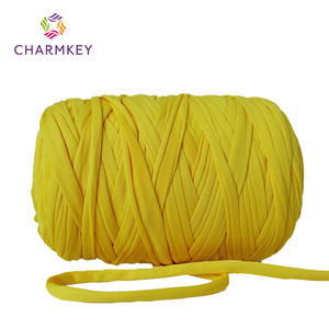 Charmkey Grandes touffes <span class=keywords><strong>de</strong></span> tissu haute élasticité ligne rayée <span class=keywords><strong>laine</strong></span> <span class=keywords><strong>épaisse</strong></span> boule au crochet cool pantoufles lit <span class=keywords><strong>laine</strong></span> à la main bricolage tricot - Product Image 2