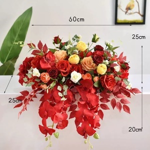 Customized 50 cm Pink Rose Faux Flora Ball Realistic Artificial Silk Wedding Event Decorative Table Centerpiece - Product Image 3
