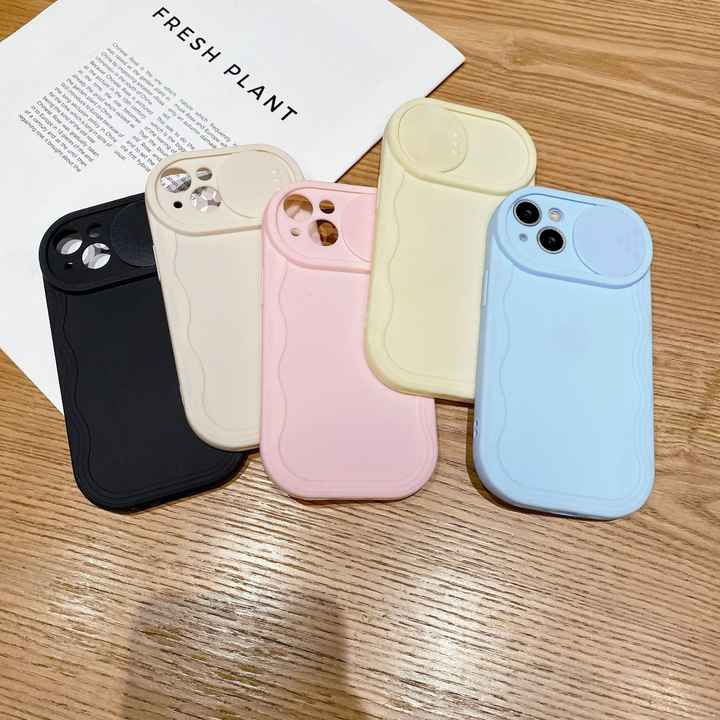 Cute Wave Frame Mobile Bumper Cover Shockproof Rubber TPU Apple Phone Case 16 15 14 13 12