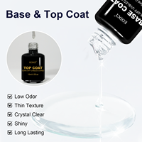 Fournitures professionnelles pour les ongles, lampe UV 15 ml, ensemble de vernis gel transparent longue durée, kit de base liquide et de top coat
