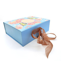 Emballage de cadeau en carton à bas prix boîtes de parfum pliables magnétiques pliantes boîte à rabat avec ruban
