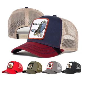 หมวกแก๊ปทรูเกอร์สำหรับผู้ชายหมวกฮิปฮอปปักลายสัตว์ฤดูร้อนหมวกเบสบอลแบบดั้งเดิมใหม่
