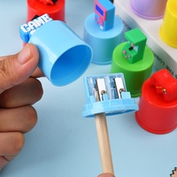 Série exclusive de taille-crayons en plastique à double trou géométrique pour consoles de jeu, universel pour mines épaisses et fines de grand calibre