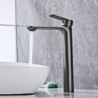 Grifo de lavabo montado en cubierta moderno de Instalación rápida, válvula de cerámica de un solo mango de latón, mezclador cromado de orificio Universal para apartamento de Hotel