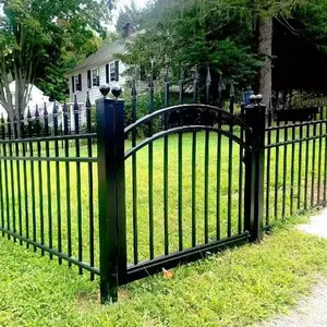 Wholesale Metal Steel Picket Fence Panel Iron Fence Panels Wrought Black For Sale