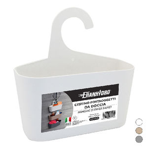 Panier de douche suspendu Dianhydro en plastique blanc avec crochet pour articles de toilette et accessoires de douche - Product Image 1