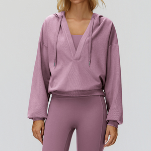 Felpe di Alta Qualità da <span class=keywords><strong>Donna</strong></span>, Giacca <span class=keywords><strong>con</strong></span> <span class=keywords><strong>Cappuccio</strong></span> Ampio e Scollo a V, Comoda e Larga, Abbigliamento Esterno per Corsa all'Aperto - Product Image 1