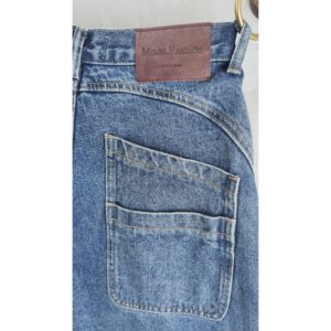 Jeans à jambes larges taille haute pour femmes : style pantalon croisé, processus de lavage à <span class=keywords><strong>la</strong></span> pierre dégradé, service OEM disponible - Product Image 6