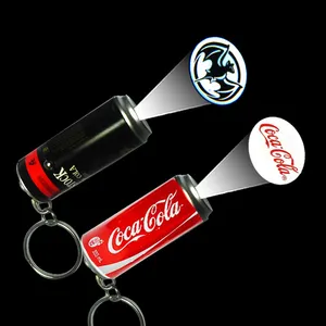 Gift factory direct supply Cans LOGO projector keychain Pepsi projection promotional gifts for beverage and beer companies