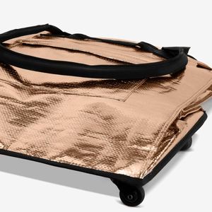 Sac de courses pliable léger personnalisé avec 2 roues, deux poignées, fermeture éclair, en polyester - Product Image 6