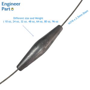 Poids de pêche 24-48 Laisse de pêche à la traîne diamantée avec plomb pour Wahoo à grande vitesse - Product Image 6