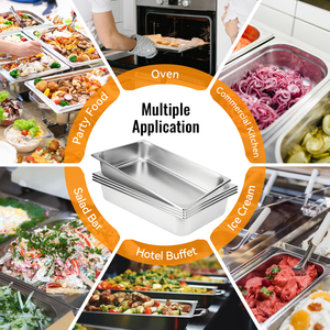 Juego de 4 Recipientes Apilables de Acero Inoxidable con Recubrimiento en Polvo de Grado Alimenticio, de Alta Resistencia, Capacidad de 3.43 Galones, para Cocina de Buffet - Product Image 5