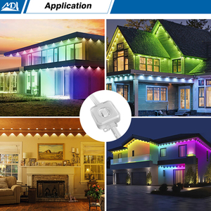 50ft đá quý vĩnh viễn giáng sinh kỳ nghỉ chiếu sáng 24V RGB RGBW <span class=keywords><strong>LED</strong></span> Pixel <span class=keywords><strong>IP67</strong></span> ngoài trời <span class=keywords><strong>LED</strong></span> eave ánh sáng - Product Image 6