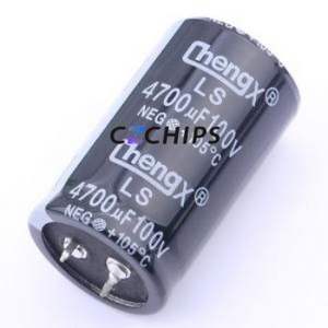 ตัวเก็บประจุแบบอิเล็กโทรไลต์อะลูมิเนียมแบบ Snap-in รุ่น LS478M100P50RR0VH2SP0 แบบ Through hole, ขนาด D30xL50 มม. 4700uF 20% 100V 30 มม. - Product Image 1