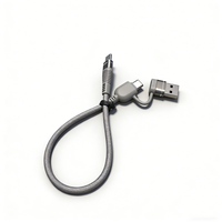 Câble de charge USB/Type-C vers Type-C 2 en 1 court de 25 cm pour appareil Android USB-C 15/16/17, banque d'alimentation