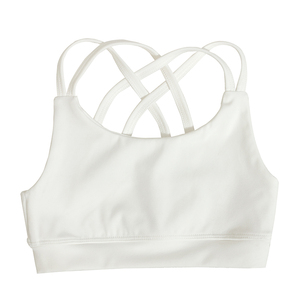 Top Sportivo Estivo per Bambine con Logo Personalizzato, Reggiseno Atletico Senza Maniche con Spalline Incrociate, Canotta Neutra per Yoga - Product Image 2