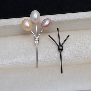 Handmade S925 <b>Silver</b> <b>Balloon</b> Accessories Baroque DIY Versatile Shaped Beads 5-7 Pearl Empty Holder 4100 Jewelry Making 3mm Charm - Product Image 1