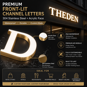 Lettres <span class=keywords><strong>en</strong></span> acrylique pour extérieur, enseigne 3D avec éclairage LED, enseigne personnalisée, logo 3D pour entreprise, panneau d'enseigne personnalisé, enseigne LED personnalisée - Product Image 2