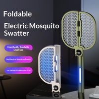 180 °   Raquette anti-moustiques électrique pliable, rechargeable par Type-C, grille de sécurité à 3 couches, tue-moustiques pour usage intérieur et extérieur