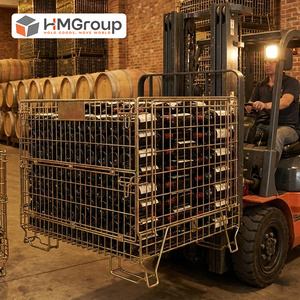 तेजी से वितरण अच्छी गुणवत्ता स्टैकिंग ऊर्ध्वाधर भंडारण पेशेवर आसानी से धातु स्टील ढहने योग्य तह कंटेनर - Product Image 4