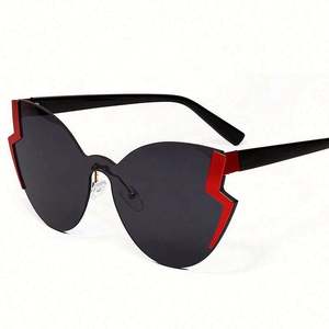 Gafas de sol de moda 2019 sin montura, estilo ojo de gato, extragrandes, para mujer, protección UV400, forma de mariposa. - Product Image 6