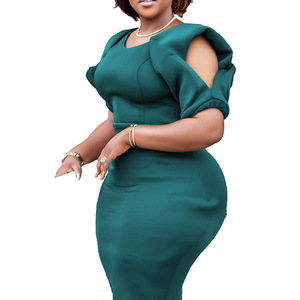 Vestidos de Verano para Mujer, Talla Grande, Estilo Bodycon, Elegantes para Oficina, Manga Corta, con Aberturas, a la Moda - Product Image 3