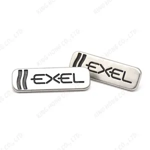 GRS Recycled Metal Logo Label Metal Letters Tag Zinc Alloy Logo Place For Bags