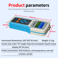 Soil Moisture Detector, Soil Water Content Temperature Humidity pH EC Salinity Conductivity Tester