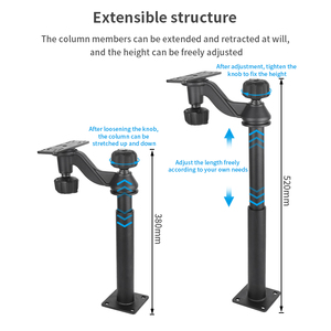 ขาตั้งเครื่องหาปลาแบบยืดหดได้ VINmounts ขนาด 14"-20" พร้อมแขนแกว่งคู่ขนาด 6 นิ้ว สำหรับ Lowrance รุ่น VIN-TYQ-HB-01-Lock-LZ - Product Image 3