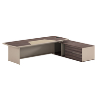 Ordinateur portable Table de bureau organisateur principal incurvé de luxe panneau exécutif bureau avec étagère