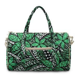 Bolsa de Viaje Acolchada con Patrón Tropical Verde Hawaiano para Niñas, Bolsa de Fin de Semana al por Mayor, Logotipo Personalizado, Bolsa Ligera para Pasar la Noche - Product Image 1