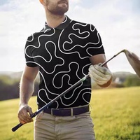Tissu tissé respirant de haute qualité OEM Design Sublimation Golf Print Low quantité minimale de commande Men's for Shirts