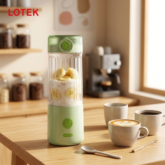 Stainless Steel 6-Blade Portable Mini USB Rechargeable Fruit Juicer Portable Smoothie Blender for Smoothies at Home