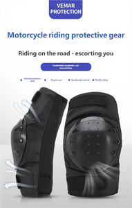 Ensemble de 4 protections anti-chute pour motocross tout-terrain avec logo personnalisé, genouillères courtes, coudières, protège-jambes, équipement de protection pour moto - Product Image 3