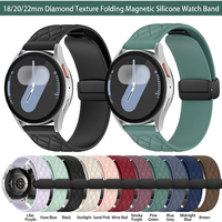 Bracelets en silicone à fermoir magnétique pliable à motif diamanté, adaptés aux montres Samsung, Huawei, Garmin et Huami (18/20/22 mm)