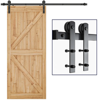 WEKIS Kits de portes de grange intérieures en bois au design moderne avec quincaillerie Portes de grange coulissantes et accessoires de fenêtre