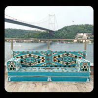Ensemble de canapés au sol de style turc, motif Kilim bohème, banc rembourré pour salon