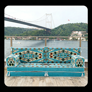 Ensemble de canapés au sol de style turc, motif Kilim bohème, banc rembourré pour salon - Product Image 4