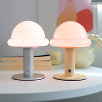 Lampe de table moderne au design original, minimaliste, en verre, en forme de champignon, rechargeable, sensible au toucher, éclairage d'ambiance, veilleuse