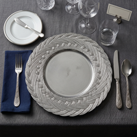 Assiettes de présentation de luxe en plastique PP doré et argenté, durables, à motif personnalisé, pour plats de poisson, pour la maison, les fêtes, les événements et les mariages, Fujian