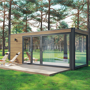 Contenedor prefabricado de madera de 20 pies para hoteles de jardín para pequeños estudios Paquete plano Cafeterías Entrada Sala de estar Dormitorio Taller Centro comercial - Product Image 2