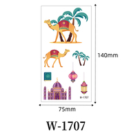 Décoration personnalisée Ramadan Kareem, fournitures de fête islamique musulmane, cadeau pour enfants, 10 pièces, nouveaux autocollants de tatouage temporaire Eid Mubarak