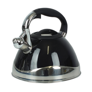 Hervidor de agua Kela de 3 L, de acero inoxidable, negro, con silbato, para usar en la estufa. - Product Image 2