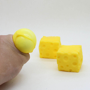 TPR Cheese & Ice Cube Squishy Set - Soft Sensory <b>Fidget</b> for Stress Relief, Decompression Squeeze Toy for Kids & Adults - Product Image 2