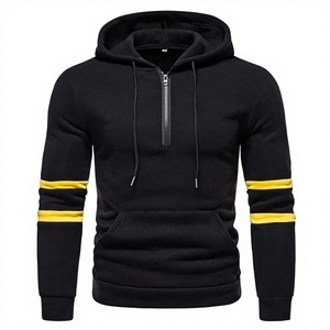 Sudaderas con Capucha de Invierno para Hombre, Casuales, Sólidas, con Media Cremallera, 100% Algodón, Logotipo y Diseño Personalizados, para Adultos - Product Image 1