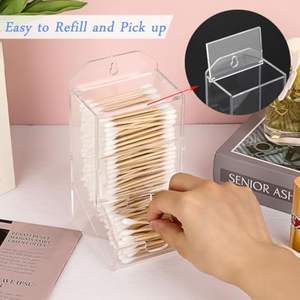 แท่นวางสำลีฝาไม้ทนทานสำหรับจัดแสดงแบบ Qtip ทำจากอะคริลิคทันสมัย - Product Image 5