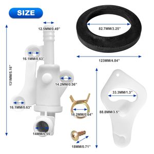 Module de vanne d'eau pour toilettes de camping-car AOHONG 34100 compatible avec Thetford Aqua Magic Style 123mm 82.7mm, pièce en caoutchouc - Product Image 1