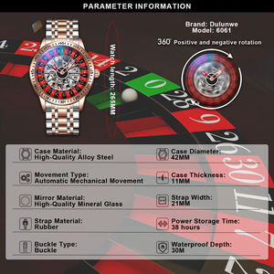 Nouvelle Montre <span class=keywords><strong>Homme</strong></span> Roulette 2026 Marque Dulunwe Originale Mécanique Analogique Style Sport Tendance Lumineuse Ronde Cadeau pour <span class=keywords><strong>Homme</strong></span> - Product Image 2
