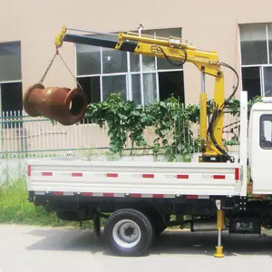 China Factory 1000 kg 1 Ton Small Mobile Grue De Chantier Pickup Kran Truck Mounted Crane